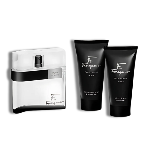 F Black by Ferragamo EDT Set 3 pzas Men's Set