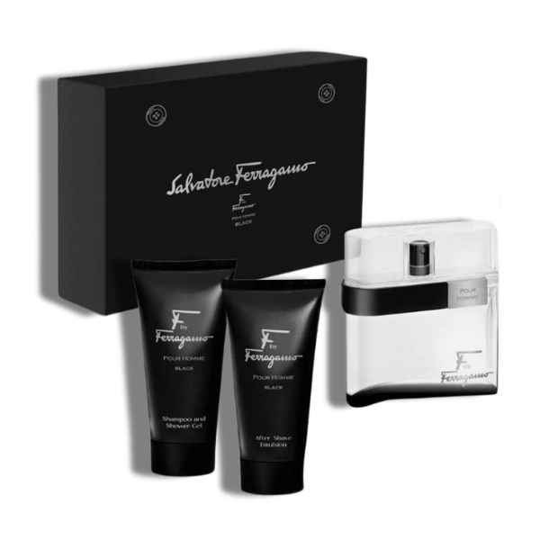 F Black by Ferragamo EDT Set 3 pzas Men's Set