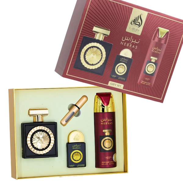 Lattafa Nebras Set 4 pzas EDP 100ml/3.4oz Women
