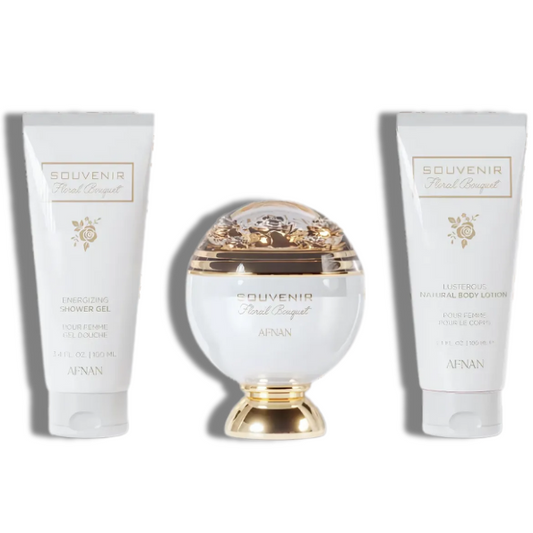 Souvenir Floral Bouquet Afnan  EDP 2.7oz Set 3 Pzas Women's Set