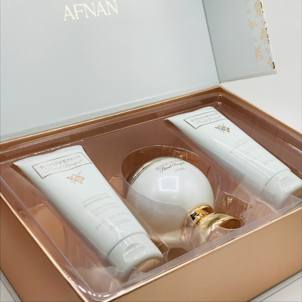 Souvenir Floral Bouquet Afnan EDP 2.7oz Set 3 Pzas Women's Set