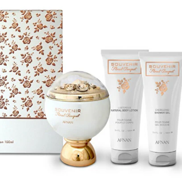 Souvenir Floral Bouquet Afnan EDP 2.7oz Set 3 Pzas Women's Set