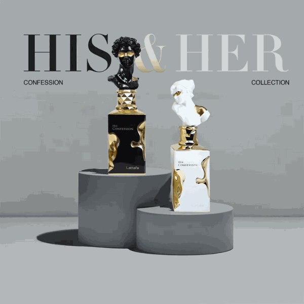 His Confession Lattafa EDP 3.4oz with refillable travel spray, men's sophisticated eastern woody fragrance.