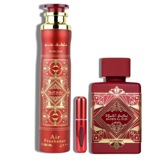 Badee Al Oud Sublime + Air Freshener Lataffa EDP 3.4oz Set 3 pzas