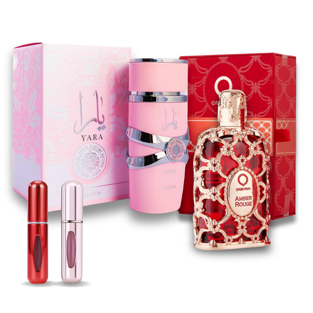 Yara Lattafa & Amber Rouge Orientica EDP Set 4 pzas Women's Set