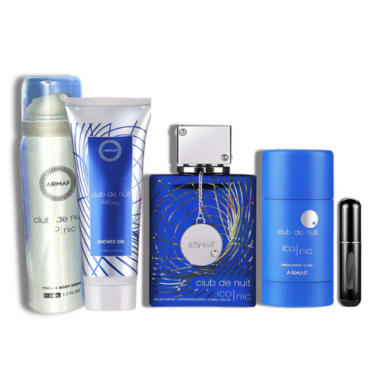 Club De Nuit Iconic Armaf EDP 3.6oz Set 4 pzas c/Refillable travel spray