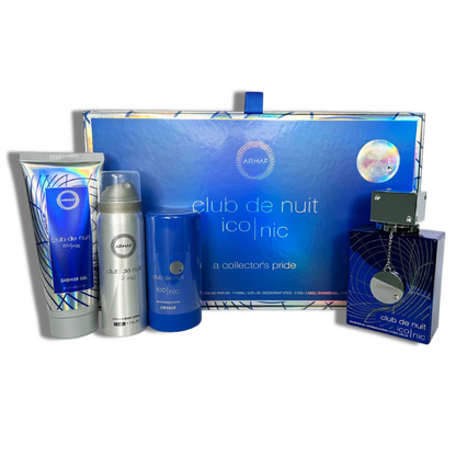 Club De Nuit Iconic Armaf EDP 3.6oz Set 4 pzas c/Refillable travel spray