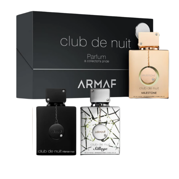 Mini Club de Nuit Intense Man| Sillage| Milestone Armaf EDP 1.0oz Set 3 pzas c/Refillable travel spray