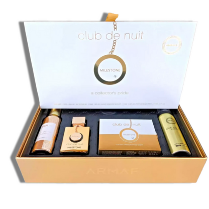 Club de Nuit Milestone Armaf EDP 3.6oz Set 4 pzas c/Refillable travel spray