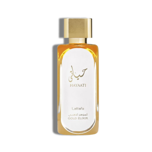 Hayaati Gold Elixir Lattafa EDP 3.4oz Unisex + Refillable travel spray