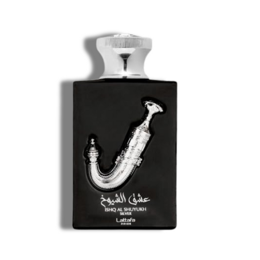 Ishq Shuyukh Silver Lattafa EDP 3.4oz Men+ Refillable travel spray