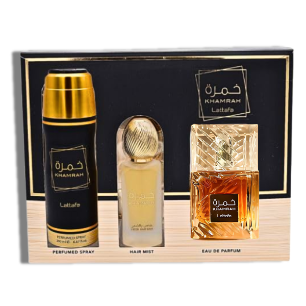 Khamrah Lattafa EDP 100ml/3.4ozSet 5 pzas  Men's Set