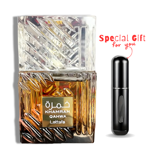Khamrah Qahwa Lattafa EDP 3.4oz c/Refillable travel spray