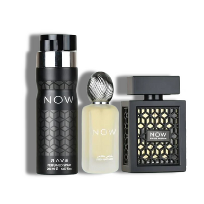Rave Now Black Lattafa EDP Set 3 pzas Men's Set