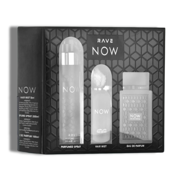 Rave Now Black Lattafa EDP Set 3 pzas Men's Set