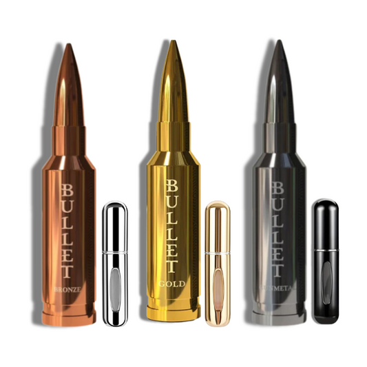 Bullet Gold| Gun Metal| Bronze Men Bharara EDP 3.4oz Set 6 pzas