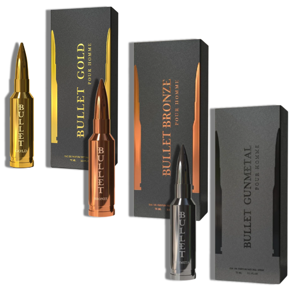 Bullet Gold| Gun Metal| Bronze  Bharara EDP 100ml/3.4ozSet 6 pzas Men's Set