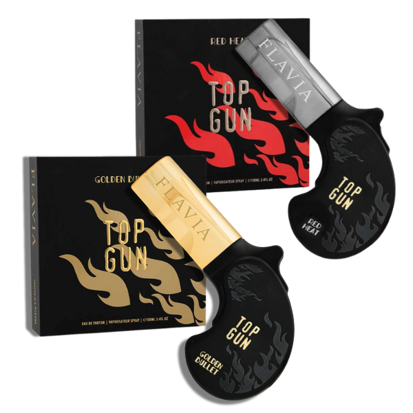 Top Gun Red Heat| Golden Bullet Flavia EDP 100ml/3.4ozSet 4 pzas Unisex