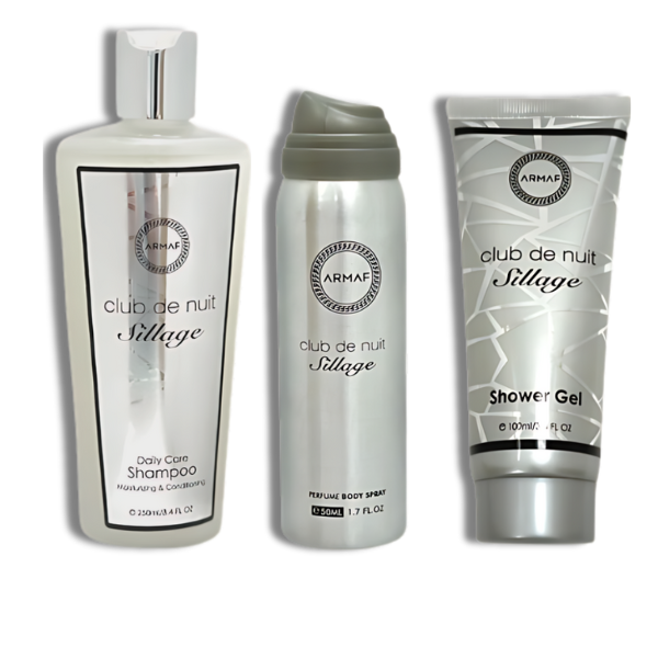 Club de Nuit Sillage Armaf EDP 3.4oz Set 5 pzas c/Refillable travel spray