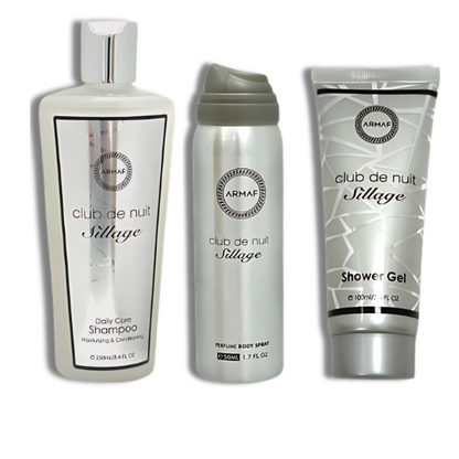 Club de Nuit Sillage Armaf EDP 3.4oz Set 5 pzas c/Refillable travel spray