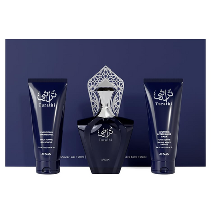 Turathi Blue Afnan EDP 100ml/3.4ozSet 3 Pzas  Men's Set