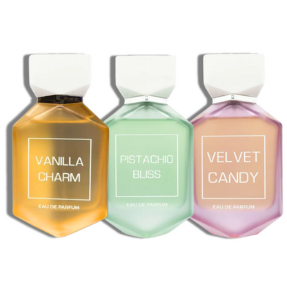Pistachio Bliss | Vanilla Charm | Velvet Candy Camara EDP 100ml/3.4ozSet 6 pzas  Unisex