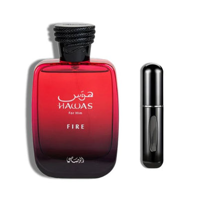Hawas for Him Fire Rasasi EDP 3.4oz c/Refillable travel spray